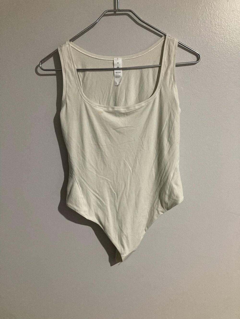 Lululemon Bodysuit Womens M White One Piece Jersey Viscose Spandex